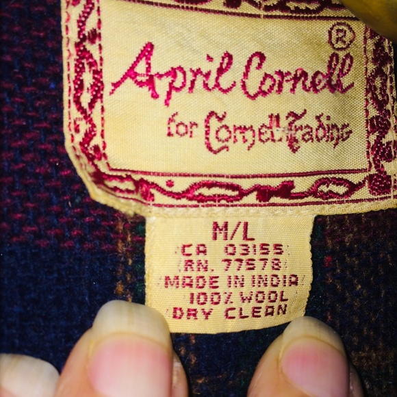 Rare Vintage 100% wool warm plaid M/L coat made in India - Picture 4 of 7